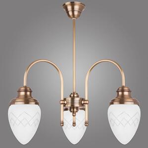 Kemar RI/3/M - Lustr na tyči RINAMA 3xE27/60W/230V mosaz