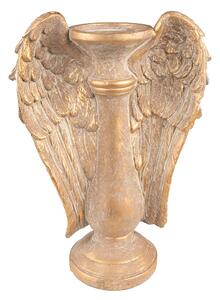 Zlatý antik svícen s andělskými křídly Wings - 24*12*33 cm