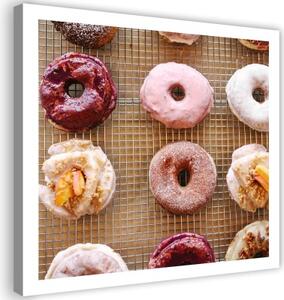 Obraz na plátně Barevné koblihy Donut Donuts - 40x40 cm