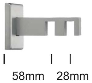 URBÁNEK Držák garnýže SQ 2 tyč, 9 cm (bal.2 ks) - Černá