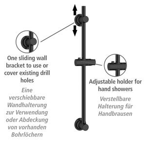 Černá samodržící sprchová tyč z nerezové oceli 70 cm – Wenko