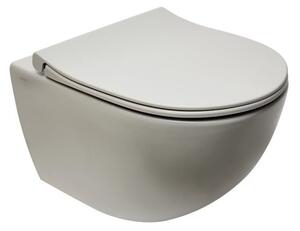 WC závěsné VitrA Sento SmoothFlush šedé včetně sedátka, zadní odpad 7848-076-0101