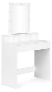ModernHome ZDT-01 Toaletní stolek se zrcadlem a LED osvětlením, plynulé stmívání, bílý