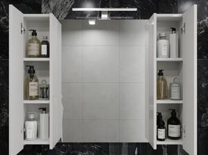 Kingsbath Bronx Wotan Oak 100 závěsná koupelnová skříňka se zrcadlem a LED osvětlením