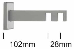 URBÁNEK Držák garnýže SQ 2 tyč, 13,5 cm (bal.2 ks) - Satin stříbrná