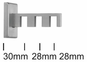 URBÁNEK Držák garnýže SQ 3 tyč, 9 cm (bal.2 ks) - Černá