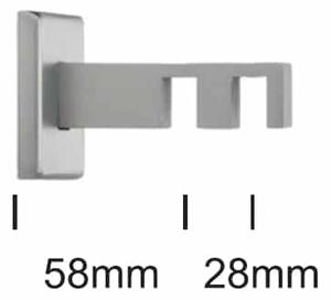 URBÁNEK Držák garnýže SQ 2 tyč, 9 cm (bal.2 ks) - Satin stříbrná
