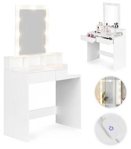 Kosmetický toaletní stolek se zrcadlem a LED osvětlením 3 barvy nastavení jasu ModernHome
