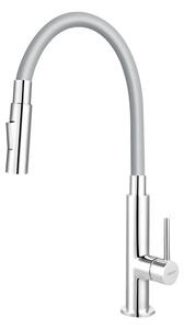 Dřezová baterie Novaservis se silikonovým ramínkem, 2 proudy šedá/chrom 70730,0S