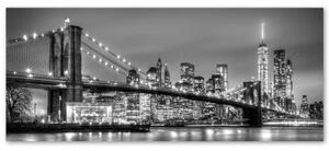 Obraz na plátně, New York Brooklynský most Panorama - 90x30 cm