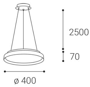 Led2 Závěsné LED svítidlo MOON P- Z, ø 40 cm Barva: Bílá, Stmívání: On-Off