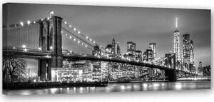 Obraz na plátně New York Brooklynský most Panorama - 150x50 cm