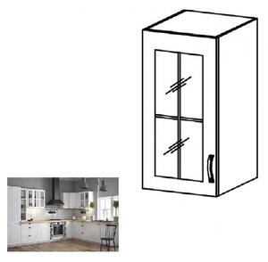 Horní kuchyňská skříňka se sklem G40S Provense (bílá + sosna andersen) (L)