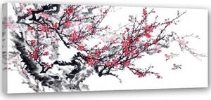 Obraz na plátně Květ japonské třešně - 150x50 cm