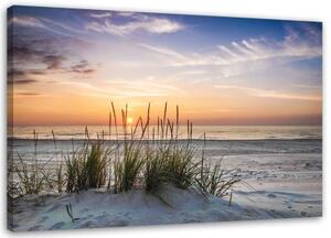 Obraz na plátně, Západ Slunce na Pláži - 90x60 cm