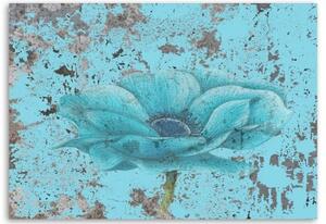 Obraz na plátně, Vintage Flower Blue - 90x60 cm