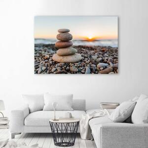 Obraz na plátně, Kameny Pláž Zen - 120x80 cm