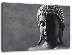 Obraz na plátně Buddha Šedé pozadí - 120x80 cm