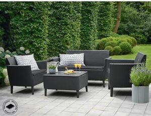 Tmavě šedý zahradní lounge set z umělého ratanu pro 4 Salemo – Keter