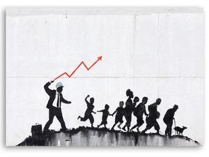 Obraz na plátně, Banksy pouliční umění Graffiti - 60x40 cm