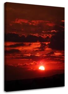 Obraz na plátně, Západ slunce Červená příroda - 70x100 cm