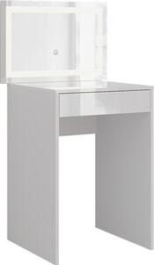 Toaletní stolek Vicco Sherry Bílá/bílý vysoký lesk 51.4 cm s LED zrcadlem, Model 57674