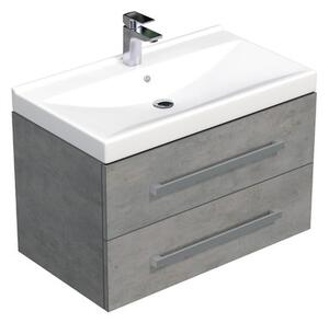 Koupelnová skříňka s umyvadlem SAT Cube Way 80x53x46 cm beton mat CUBE46802BEVER