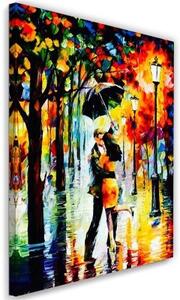 Obraz na plátně, Deštník pro romantický pár - 80x120 cm