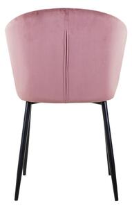 RITZ Sametová jídelní židle - růžová