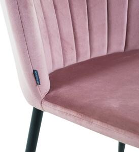 RITZ Sametová jídelní židle - růžová