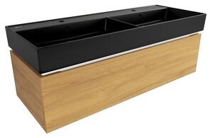 Koupelnová skříňka s umyvadlem SAT Feel 120x30x46 cm medový dub mat SATFEEL120DMU3