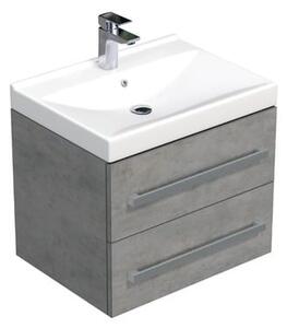 Koupelnová skříňka s umyvadlem SAT Cube Way 60x53x46 cm beton mat CUBE46602BEVER
