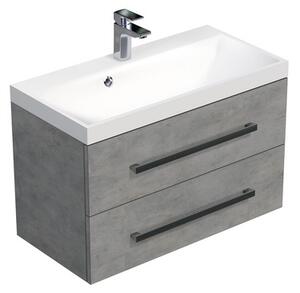 Koupelnová skříňka s umyvadlem SAT Cube Way 80x53x40 cm beton CUBE280ZBE
