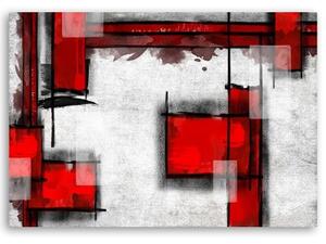 Obraz na plátně Abstraktní bílá červená - 120x80 cm