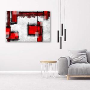 Obraz na plátně, Abstraktní bílá červená - 60x40 cm