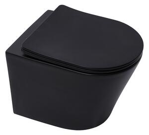 Wc závěsné SAT Infinitio včetně prkénka softclose, černá mat, zadní odpad SATINF010RREXPBKM