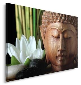 Obraz na plátně, Buddha Bambusové květiny - 100x70 cm
