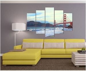 Obraz na plátně pětidílný Most Golden Gate - 100x70 cm