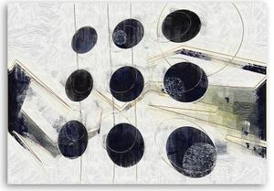 Obraz na plátně, Abstraktní koule černá a bílá - 90x60 cm