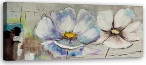 Obraz na plátně, Květiny Akvarel Panorama - 90x30 cm