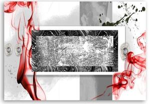 Obraz na plátně, Abstraktní šedá červená - 120x80 cm
