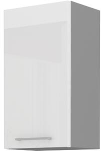 Horní kuchyňská skříňka Brunea 45 G-72 1F (šedá + lesk bílý)