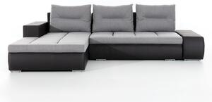 Rohová sedací souprava Ottaro (šedá + černá) (L)