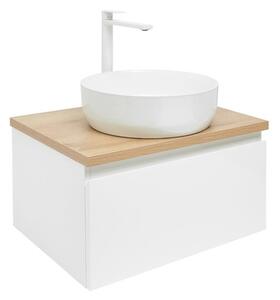 Koupelnová skříňka s krycí deskou SAT B-WAY 59x30x45 cm bílá lesk BWAY60WDOAKU2B