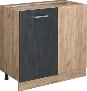 Rohová skříňka Vicco R-Line Černý beton 86 cm bez pracovní desky, Model 47556