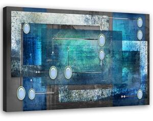 Obraz na plátně, Abstraktní tyrkysově modrá - 120x80 cm