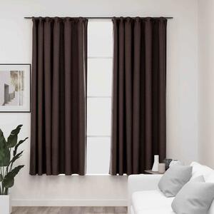 Zatemňovací závěsy s háčky vzhled lnu 2 ks taupe 140 x 175 cm 321204