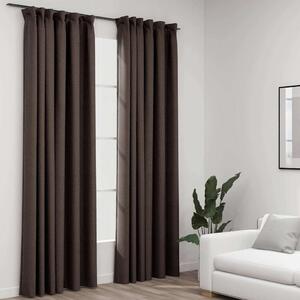 Zatemňovací závěsy s háčky vzhled lnu 2 ks taupe 140 x 225 cm 321205