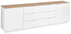 NÍZKÁ KOMODA, bílá, dub artisan, 240/77/44 cm MID.YOU - Komody bílé, Online Only