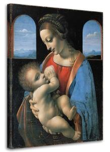 Obraz na plátně REPRODUKCE Madonna Litta - Da Vinci - 80x120 cm